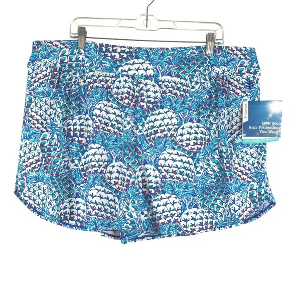 Coolibar Ripple Swim Shorts Womens 2XL Pineapple Print UPF 50+ NWT SS-2053 - Picture 1 of 11